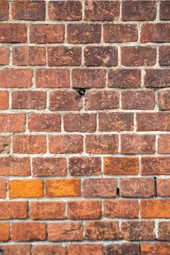 Texture of old red brick masonry Stock Photos