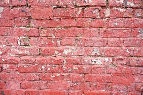 Texture of old red brick masonry Stock Photos