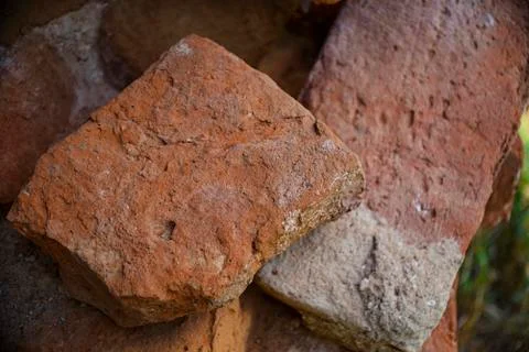 The texture of an old red brick. Stock-Fotos