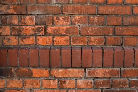 Texture of old red brick wall as background 스톡 사진