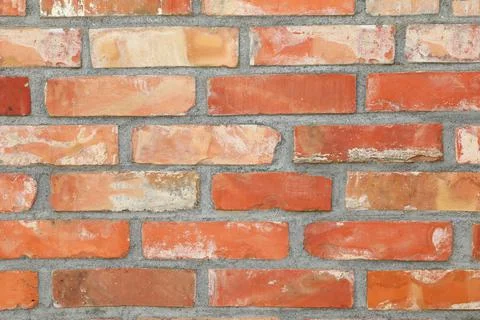 Texture of old red brick wall as background Stockfoto's
