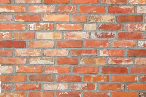Texture of old red brick wall as background Stockfoto's