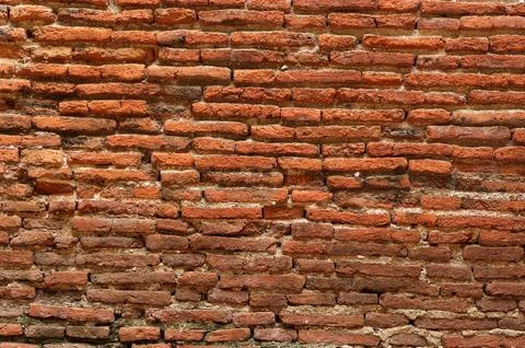 Texture of old red brick wall. background of empty brick wall texture  Stock Photos
