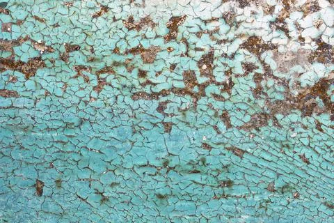 The texture of old rusty metal covered with cracked paint Stock Photos