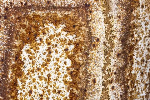 The texture of old rusty metal covered with cracked paint Stock Photos