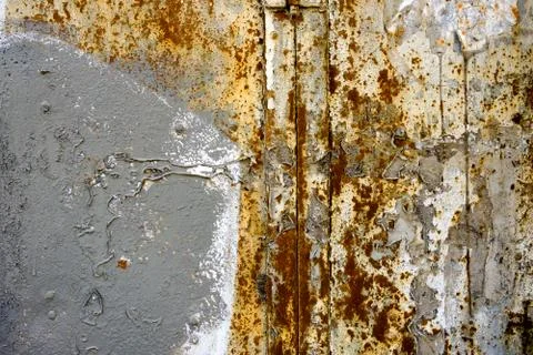 Texture of an old rusty metal wall Stock Photos