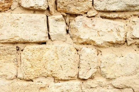 Texture of old stone wall as background, closeup Stock Photos