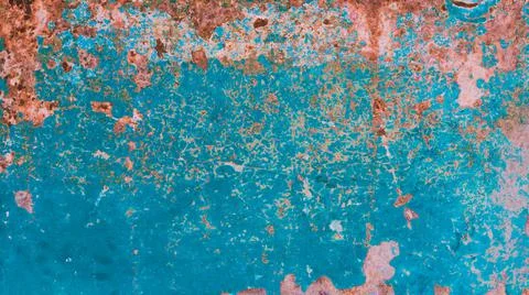 The texture of the old turquoise paint Stock Photos