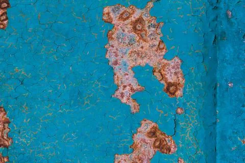 The texture of the old turquoise paint Stock Photos