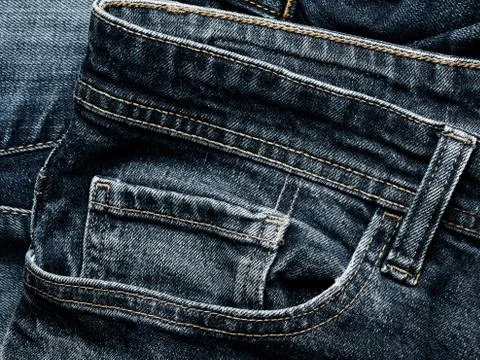 Texture of old used jeans using as background Stock Photos