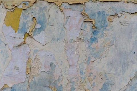 Texture of old wall with cracks and peeled paint Stock Photos