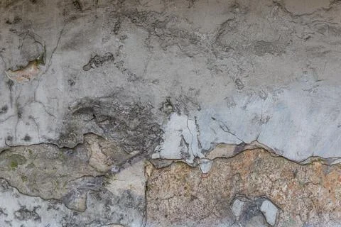 Texture of old wall with cracks and peeled paint Stock Photos