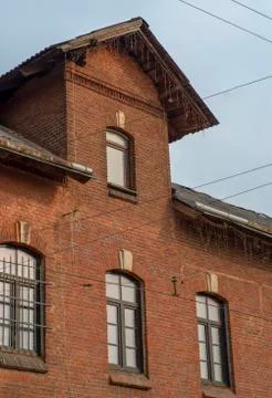 The texture of the old wall from red bricks as background Stock Photos