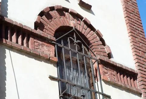 The texture of the old wall from red bricks as background Foto stock