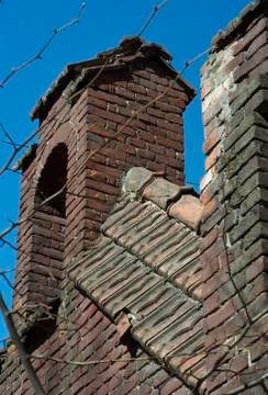 The texture of the old wall from red bricks as background Stock Photos