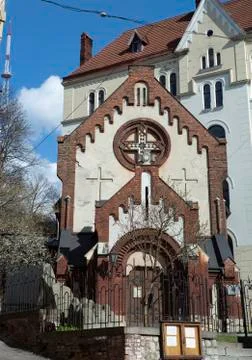 The texture of the old wall from red bricks as background Stock Photos