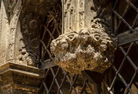 The texture of the old wall from the stone as background. Stock Photos