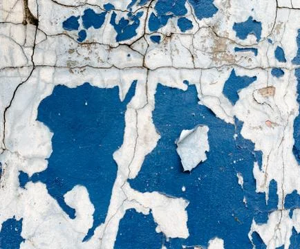 Texture old wall with traces of blue paint Stock Photos