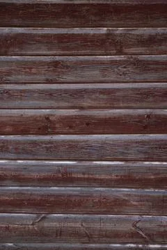 The texture of the old wall of wooden boards painted in Burgundy Stock Photos