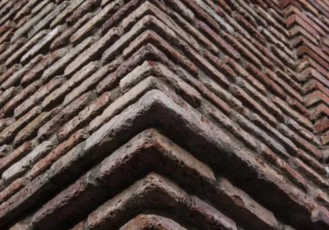 Texture of old weathered brick wall in the old Tbilisi Georgia Caucasus Stock Photos