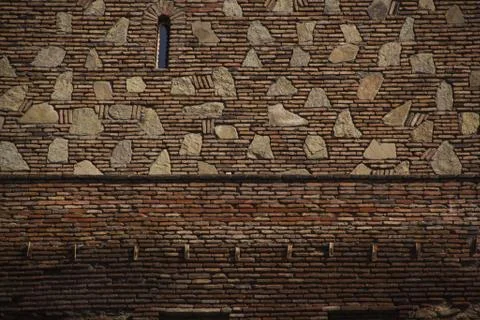 Texture of old weathered brick wall in the old Tbilisi Georgia Caucasus Stock Photos