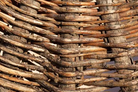 Texture of old wicker basket Stock Photos