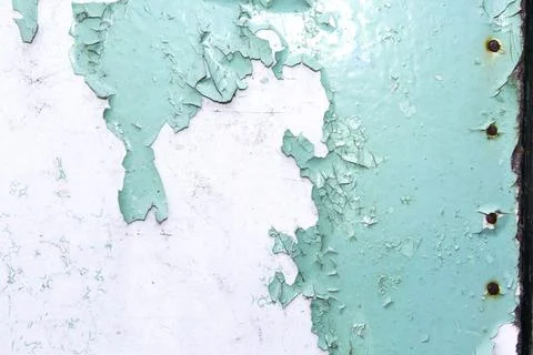 Texture of old wood surface with peeling paint Stock Photos