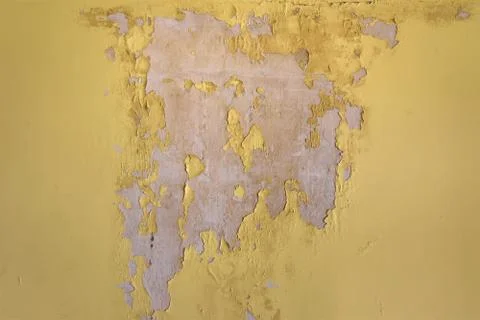 Texture of old yellow plaster wall. Stock Photos