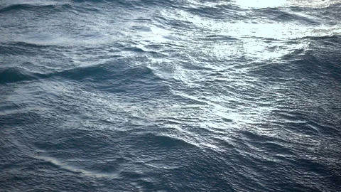 The texture of the open blue sea before the storm, super slow motion Video stock 90292960