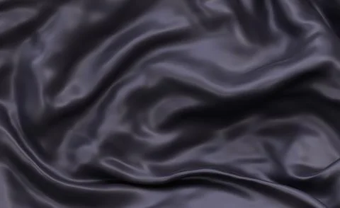 Texture or background of black crumpled fabric, 3d render Illustrazione stock