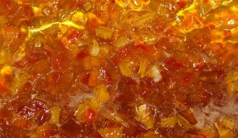 Texture of orange jam. Stock Photos