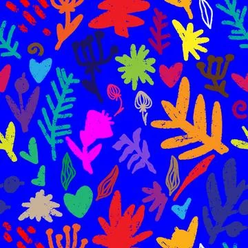 Texture ornament stylized plants elements natural motifs seamless overlapping Stock Illustration