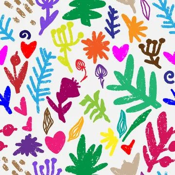 Texture ornament stylized plants elements natural motifs seamless overlapping Stock Illustration