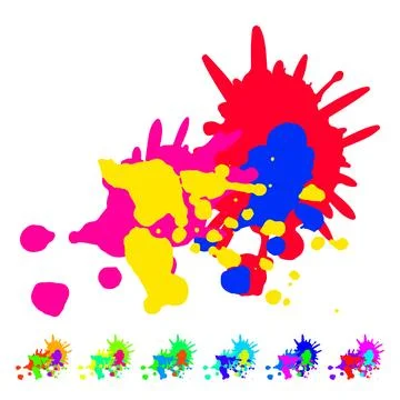 Texture paint splatters cartoon vector graphic Stock Illustration