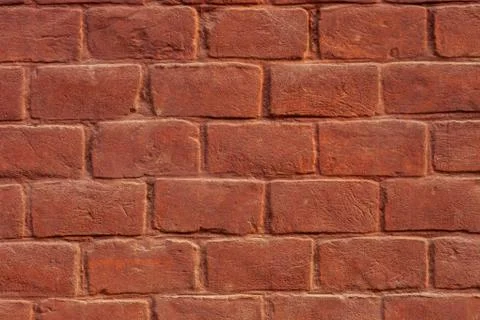 Texture painted dark brown brick wall Stockfoto's