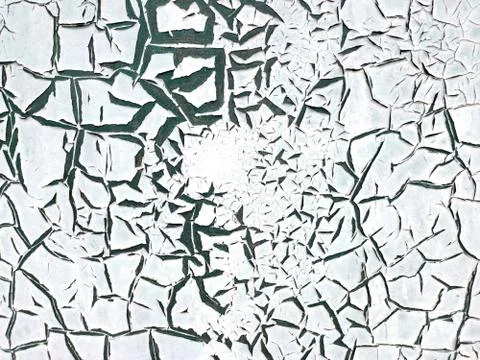 The texture of the painted wall with peeling white paint which is covered wit Stock Photos