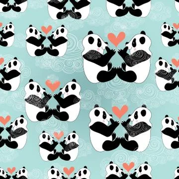 Texture panda lovers Stock Illustration