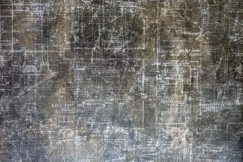 The texture of the paper. A sheet of dark gray paper. Aged inscriptions Stock Photos