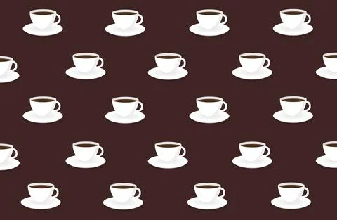 Texture pattern background for a cafe or restaurant from coffee cups for the  Illustrazione stock