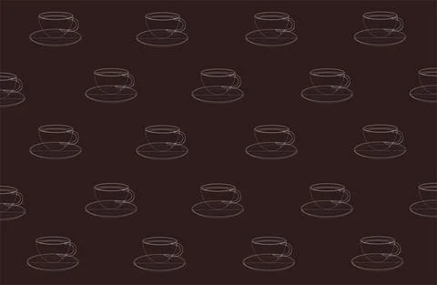 Texture pattern background for a cafe or restaurant from coffee cups for the  Illustrazione stock