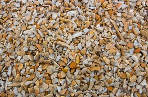 Texture, pattern, background. marble chips for landscaping pebbles close-up Stockfoto's
