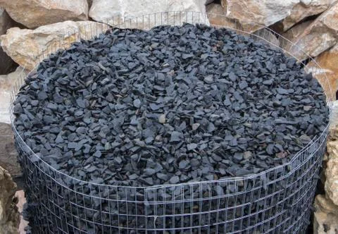 Texture, pattern, background. marble chips for landscaping pebbles close-up Stock Photos