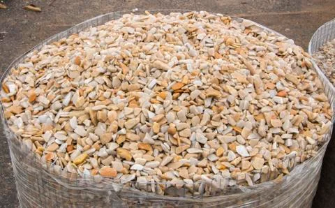 Texture, pattern, background. marble chips for landscaping pebbles close-up 스톡 사진
