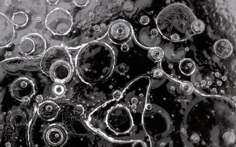 Texture pattern background white Winter, river ice air bubbles stagnant. drawing Foto stock