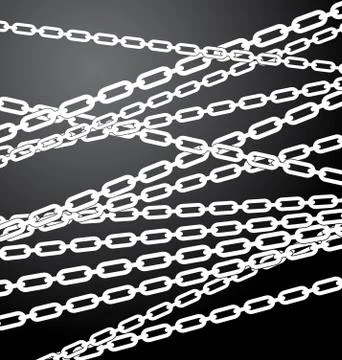 Texture / pattern with chains placed randomly. Enclosure, restriction, prohib Stock Illustration