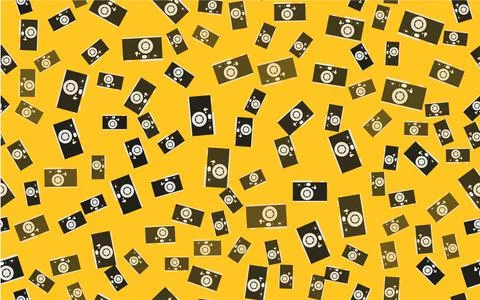 Texture pattern of an old retro antique vintage hipster camera with a lens an Ilustración de archivo