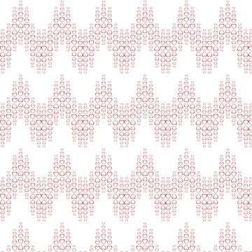 Texture pattern of red festive hearts arranged in a wave, zigzag for Valentin Illustrazione stock