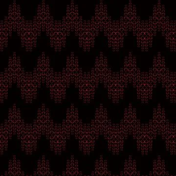 Texture pattern of red festive hearts arranged in a wave, zigzag for Valentin イラスト素材
