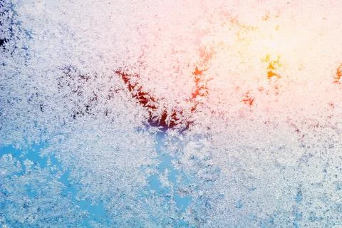 Texture of patterns on frozen window Stock-Fotos