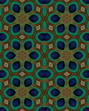 Texture of Peacock tail abstract seamless pattern background. Stock Illustration